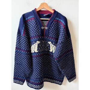 Skjaeveland vintage wool polar bear sweater